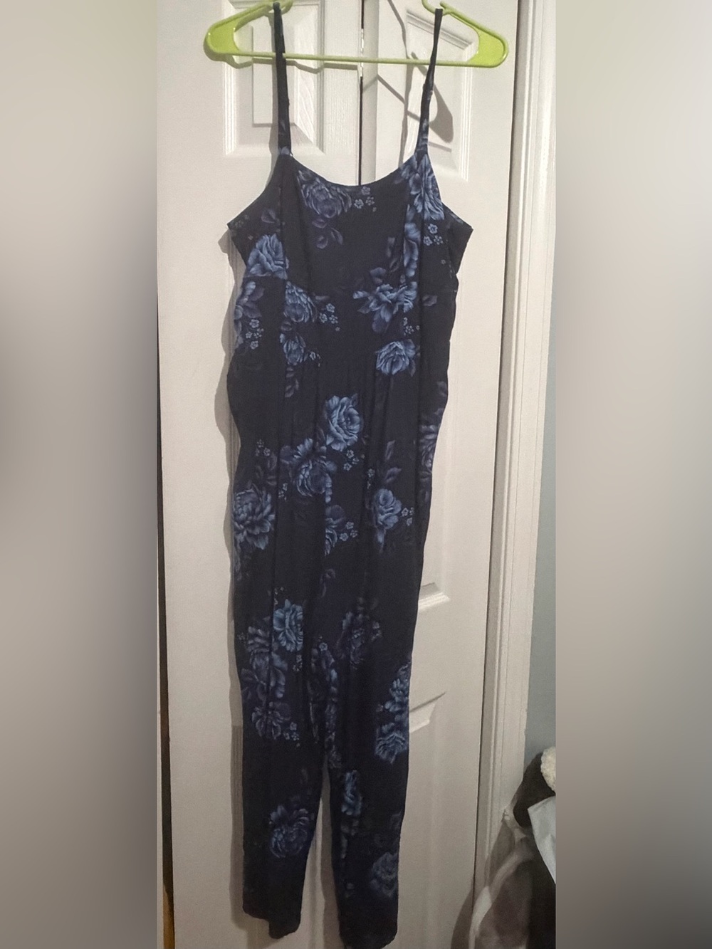 Old Navy Navy and Blue Floral Jumpsuit